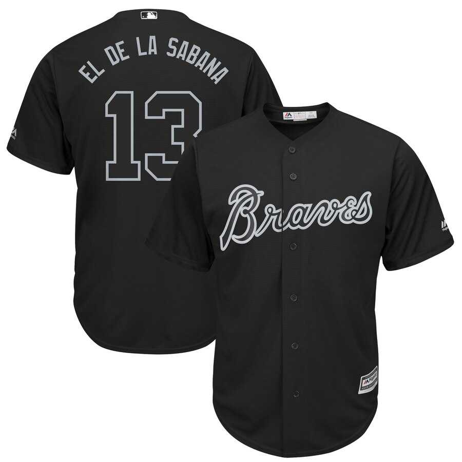 Braves 13 Ronald Acuna Jr El De La Sabana Black 2019 Players' Weekend Player Jersey Dzhi,We sell and wholesale Braves 13 Ronald Acuna Jr El De La Sabana Black 2019 Players' Weekend Player Jersey Dzhi on line form chian!